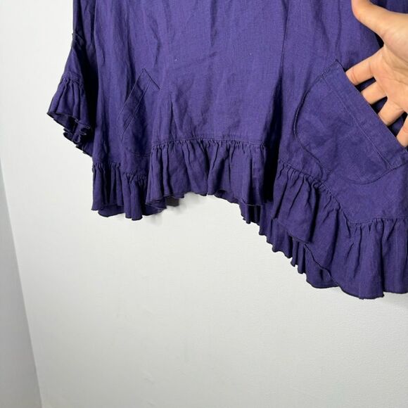 heart's desire by mary grace purple linen blouse size small - Picture 5 of 5
